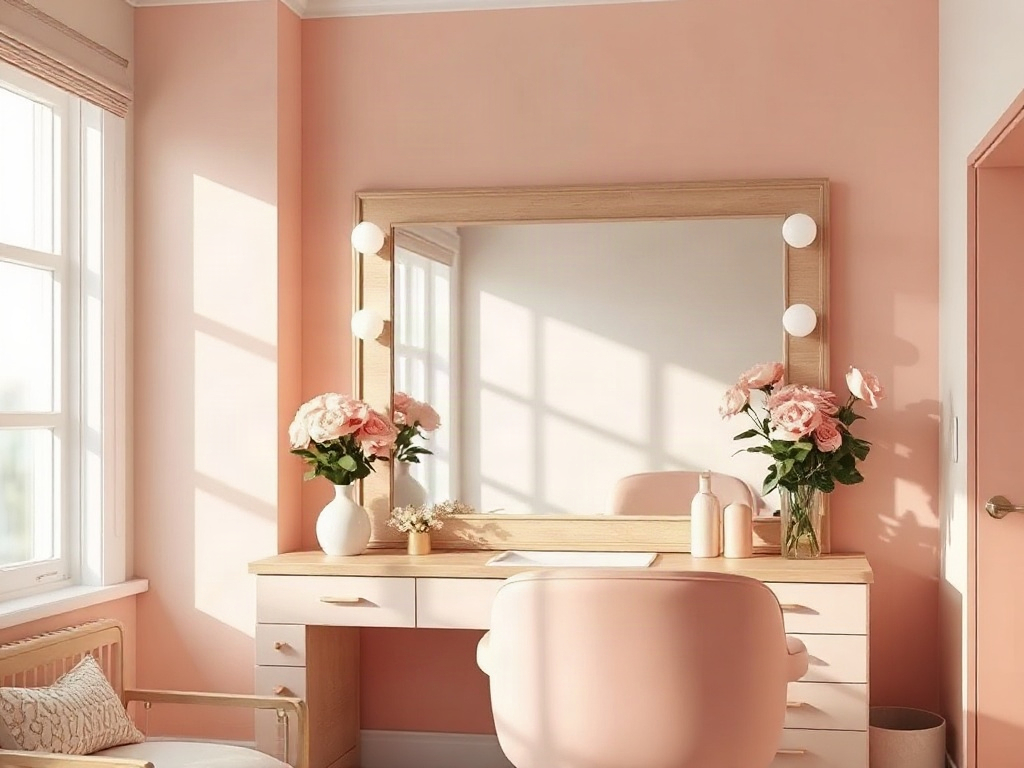 Ambiente del salón Peluquería Rossi con detalles en rosa